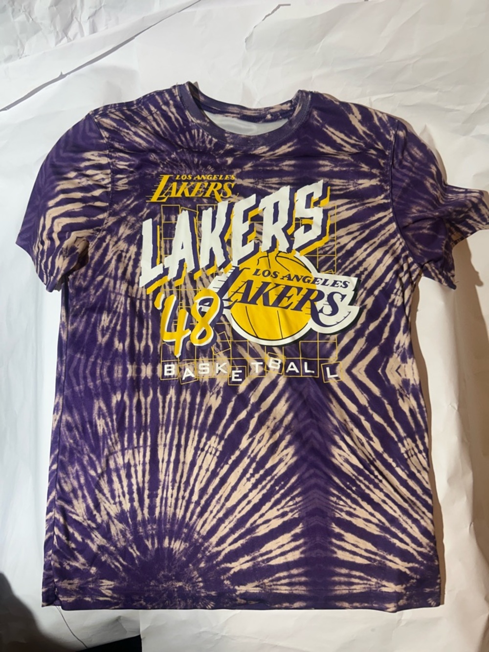 Los Angeles Lakers Basketball ‘48 Purple & Yellow Tie-Dye Graphic Tee